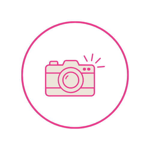 A pink line-art icon of a camera inside a pink circle on a white background, used as a generic photo placeholder rather than showing an actual product.