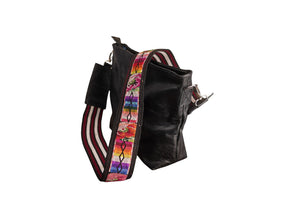 Grace & Fire Cross Body Leather Bag with Woven Strap