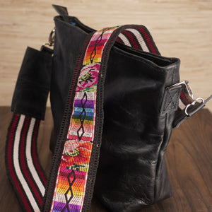 Grace & Fire Cross Body Leather Bag with Woven Strap