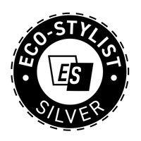 Eco-Stylist Silver badge with 'ES' logo on a white background