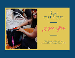 Tarjeta de regalo Grace &amp; Fire