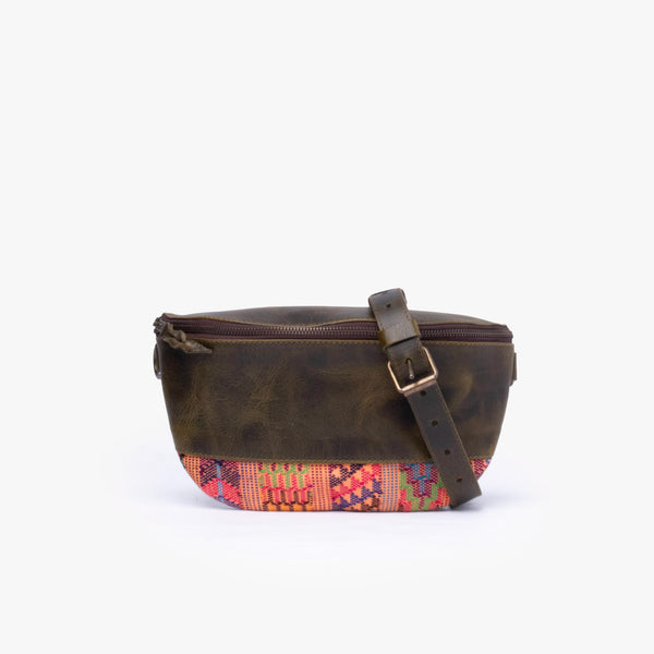 La Chispa Leather Crossbody Bag with Weaving