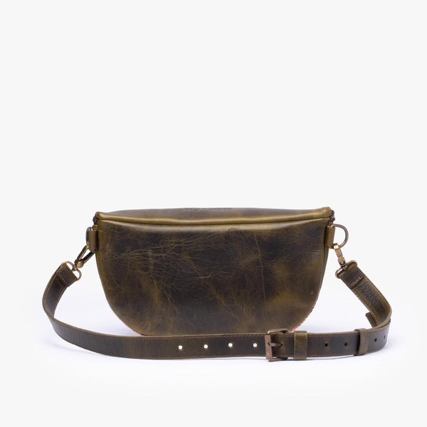 La Chispa Leather Crossbody Bag with Weaving