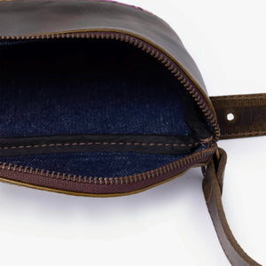 La Chispa Leather Crossbody Bag with Weaving