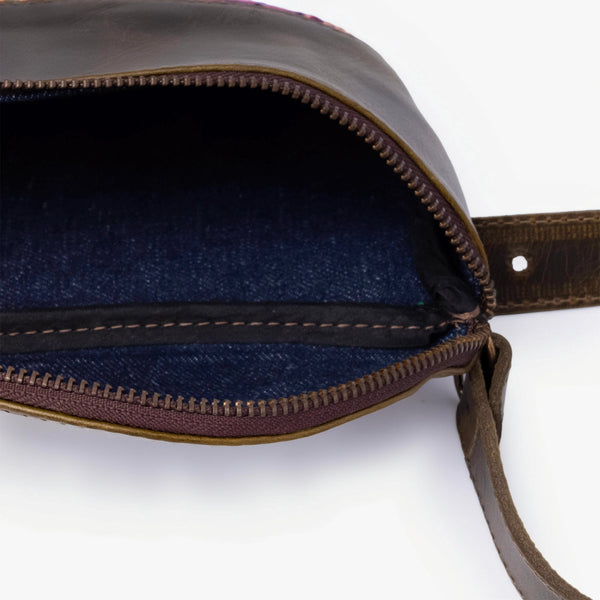 La Chispa Leather Crossbody Bag with Weaving