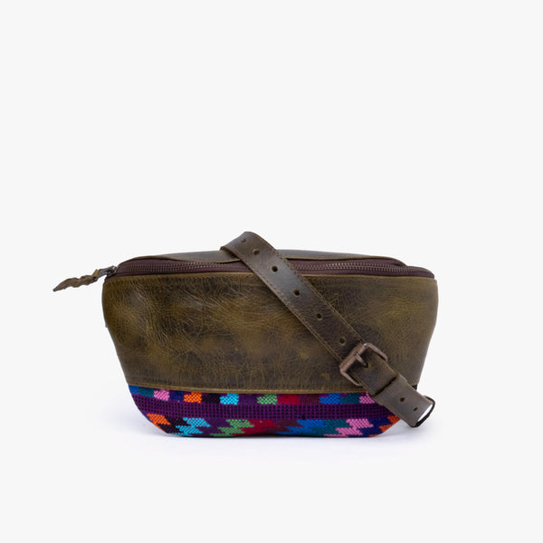 La Chispa Leather Crossbody Bag with Weaving