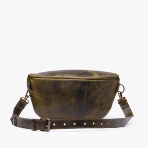 La Chispa Leather Crossbody Bag with Weaving
