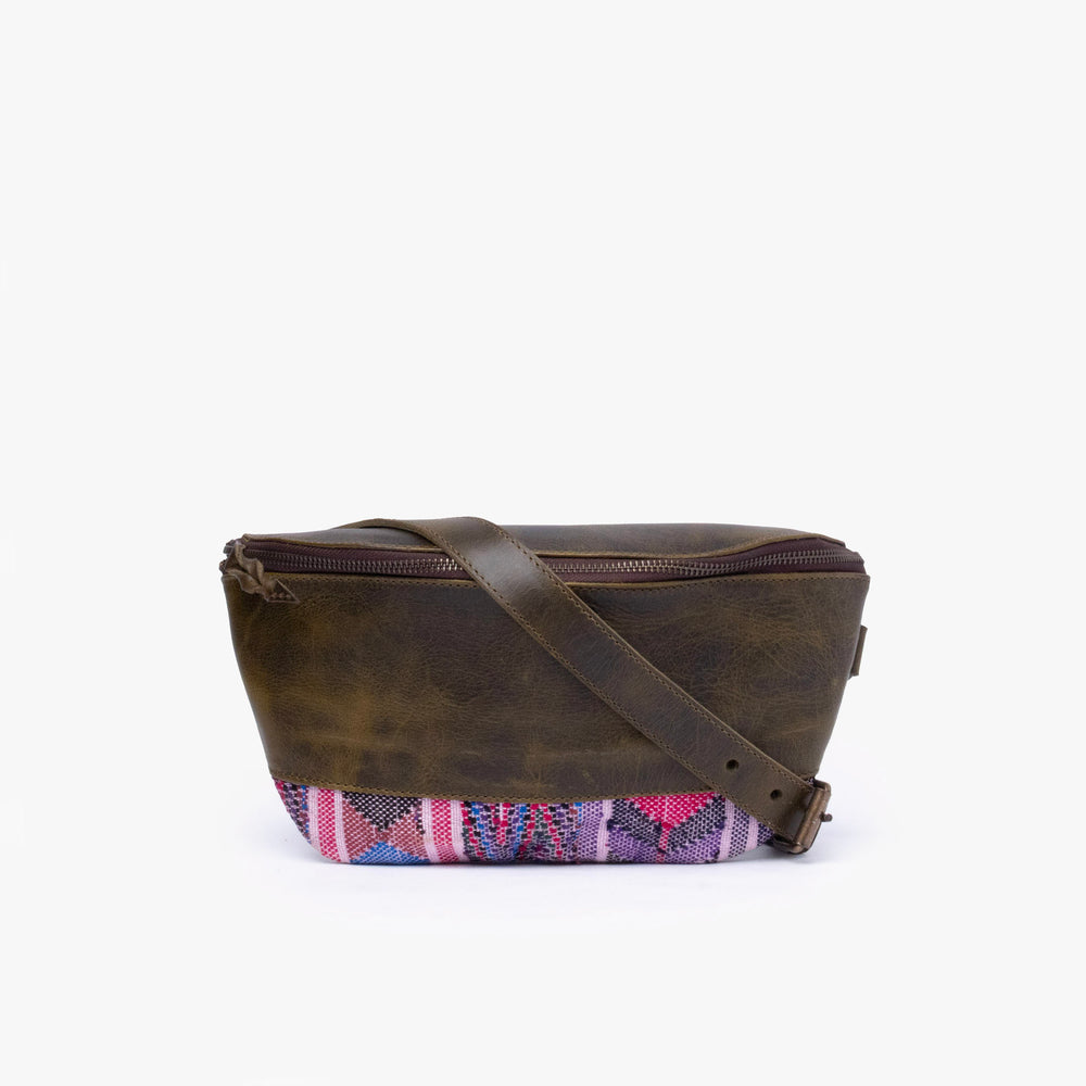 La Chispa Leather Crossbody Bag with Weaving
