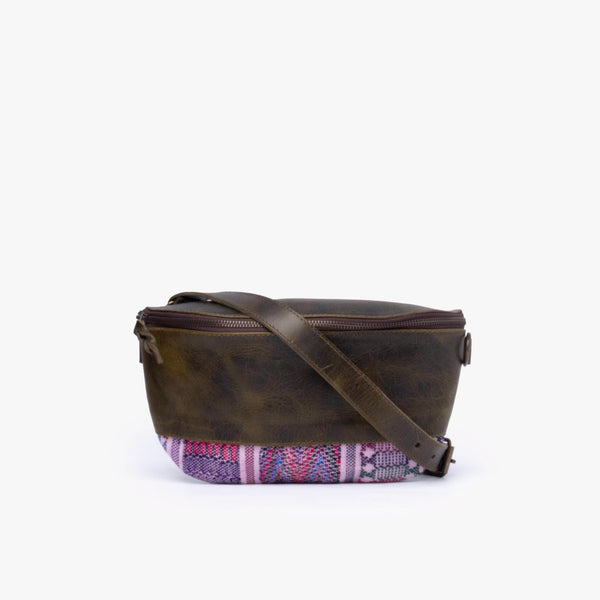 La Chispa Leather Crossbody Bag with Weaving
