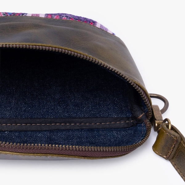 La Chispa Leather Crossbody Bag with Weaving