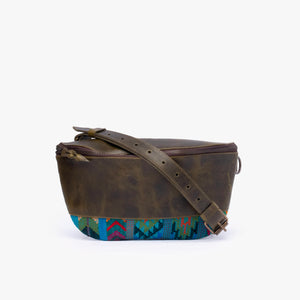 La Chispa Leather Crossbody Bag with Weaving