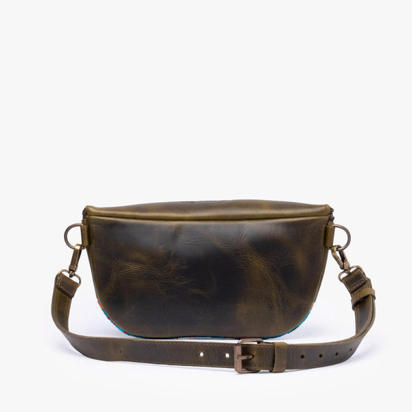 La Chispa Leather Crossbody Bag with Weaving