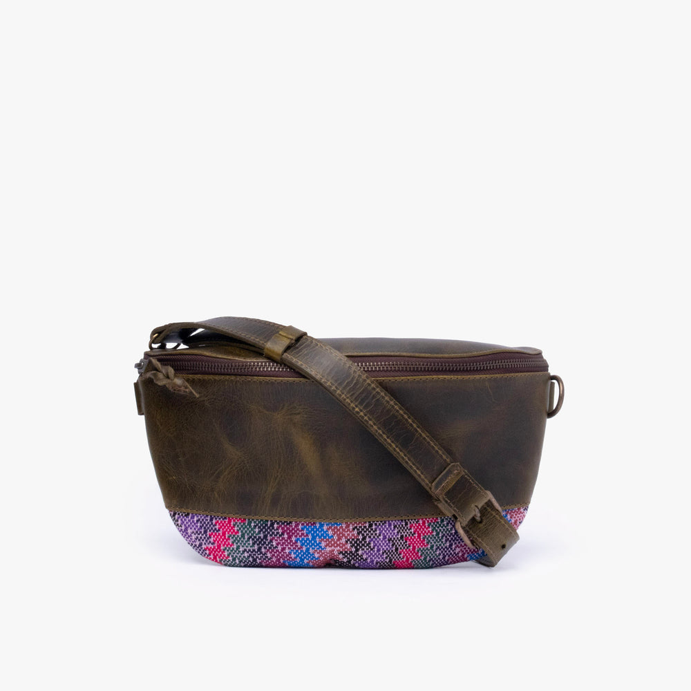 La Chispa Leather Crossbody Bag with Weaving