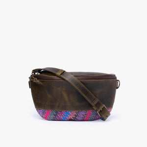 La Chispa Leather Crossbody Bag with Weaving
