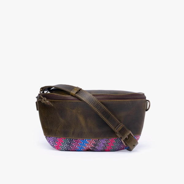La Chispa Leather Crossbody Bag with Weaving