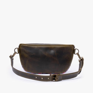 La Chispa Leather Crossbody Bag with Weaving