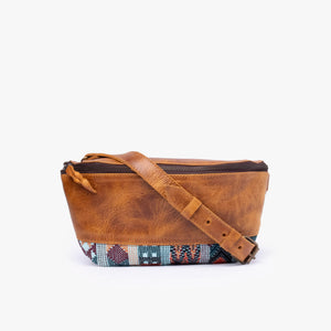 La Chispa Leather Crossbody Bag with Weaving