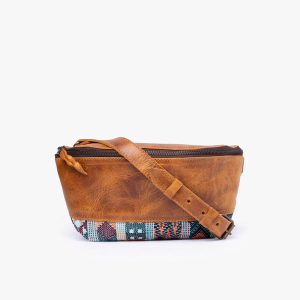 La Chispa Leather Crossbody Bag with Weaving
