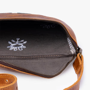 La Chispa Leather Crossbody Bag with Weaving