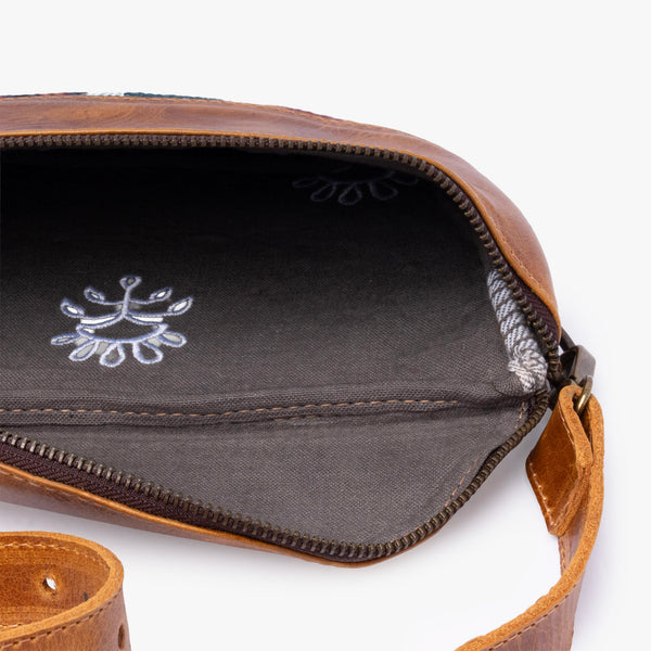 La Chispa Leather Crossbody Bag with Weaving