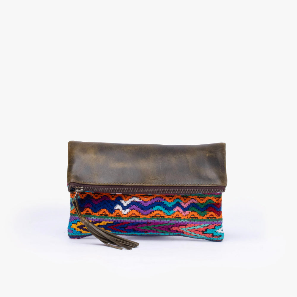 Leather La Doble Clutch with Weaving