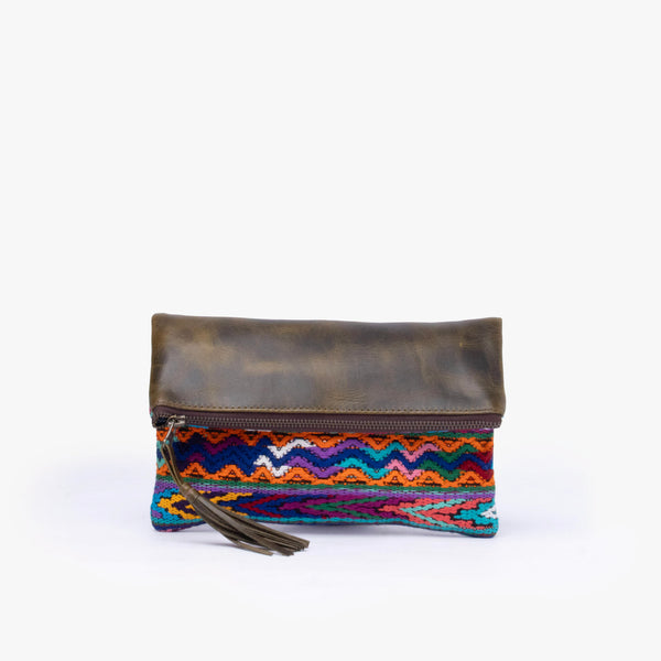 Leather La Doble Clutch with Weaving