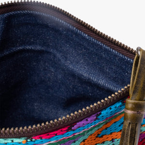 Leather La Doble Clutch with Weaving