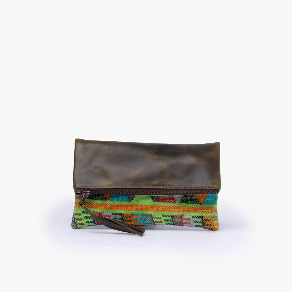Leather La Doble Clutch with Weaving