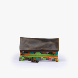 Leather La Doble Clutch with Weaving