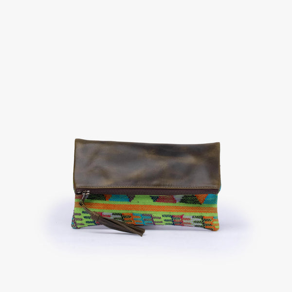 Leather La Doble Clutch with Weaving