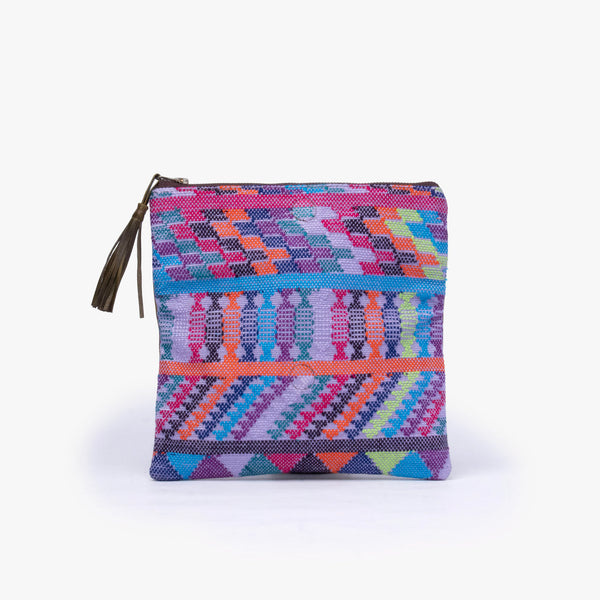 La Doble Leather Clutch with Weaving