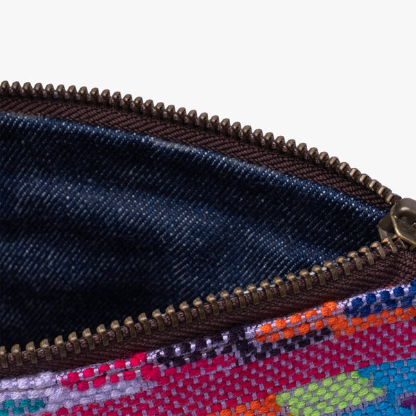 La Doble Leather Clutch with Weaving