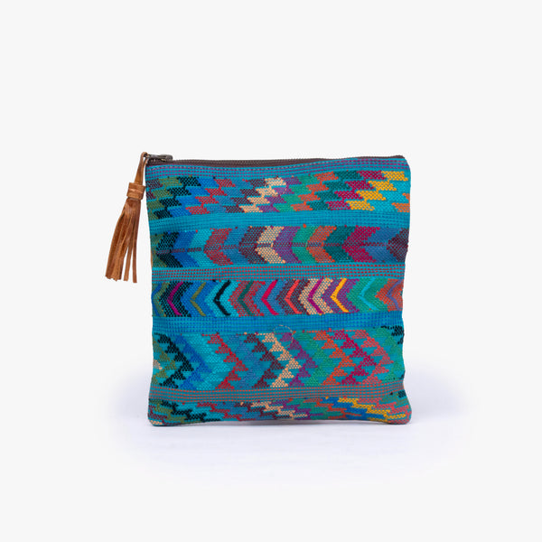 La Doble Leather Clutch with Weaving