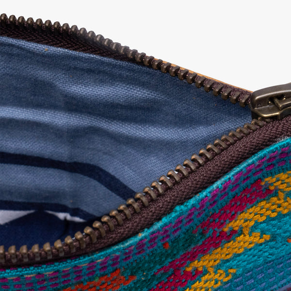 La Doble Leather Clutch with Weaving