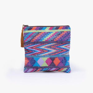 La Doble Leather Clutch with Weaving