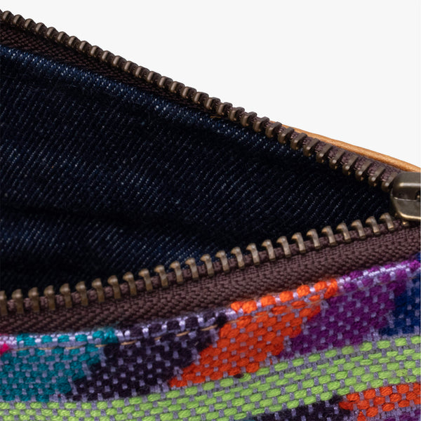 La Doble Leather Clutch with Weaving