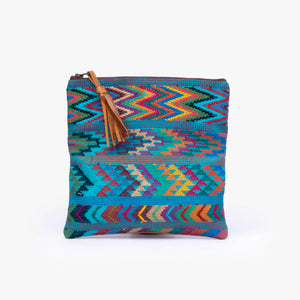 La Doble Leather Clutch with Weaving