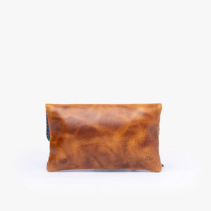 La Doble Leather Clutch with Weaving
