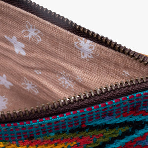 La Doble Leather Clutch with Weaving