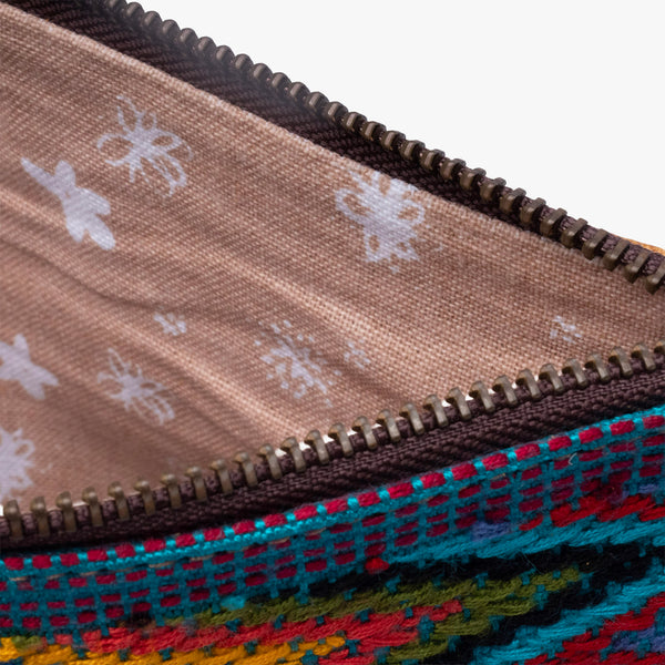 La Doble Leather Clutch with Weaving