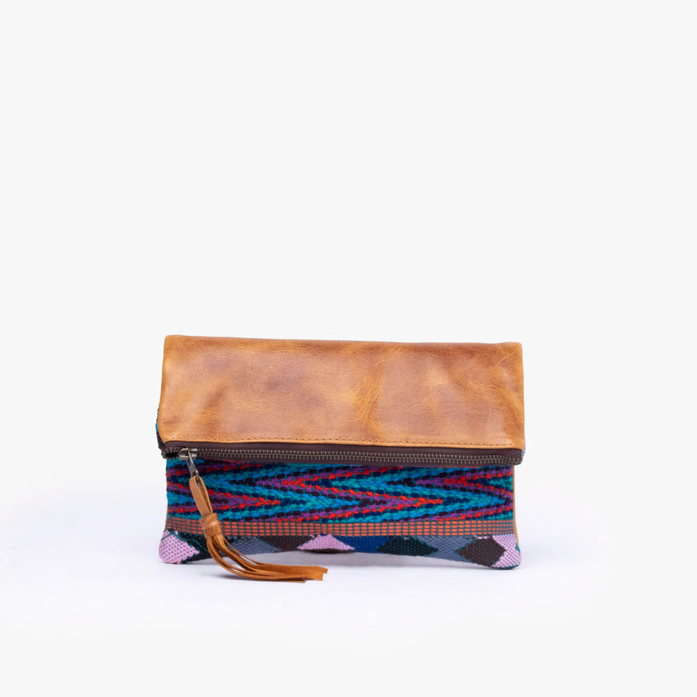 Leather La Doble Clutch with Weaving