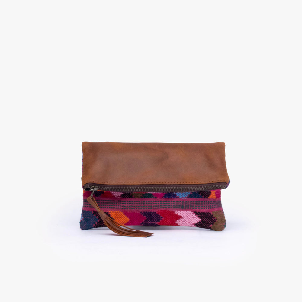 Leather La Doble Clutch with Weaving