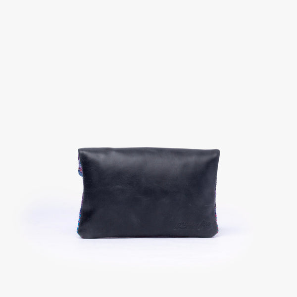 La Doble Clutch with Leather & Weaving