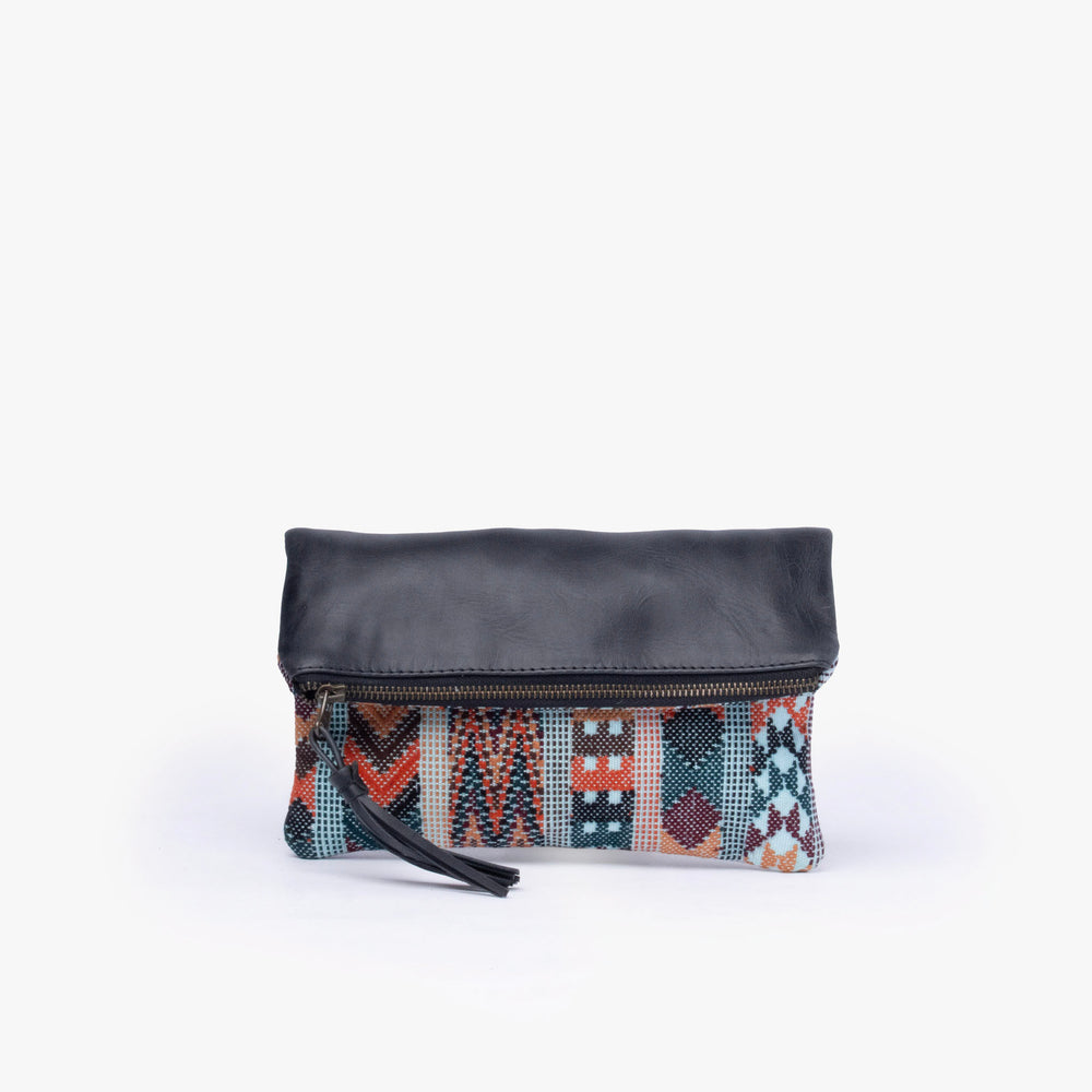Leather La Doble Clutch with Weaving