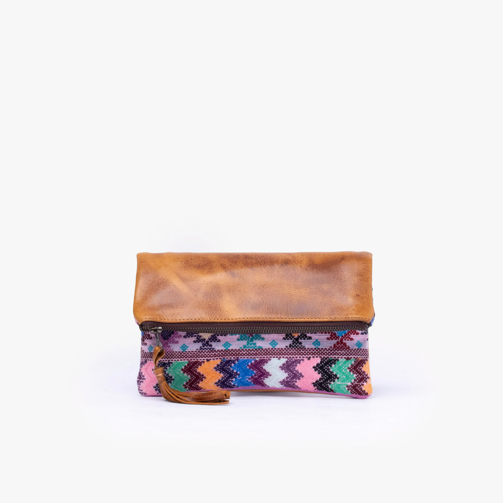 Leather La Doble Clutch with Weaving