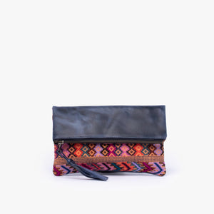 Leather La Doble Clutch with Weaving