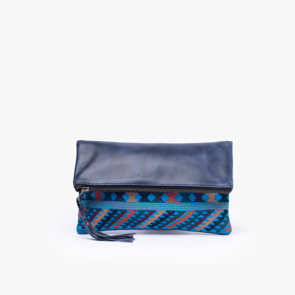 Leather La Doble Clutch with Weaving