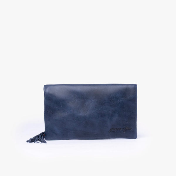 Leather La Doble Clutch with Weaving