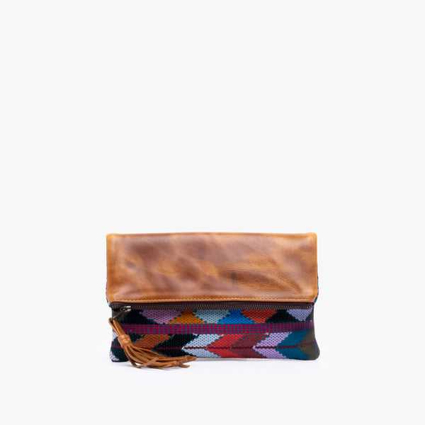 Leather La Doble Clutch with Weaving