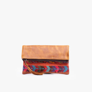 Leather La Doble Clutch with Weaving